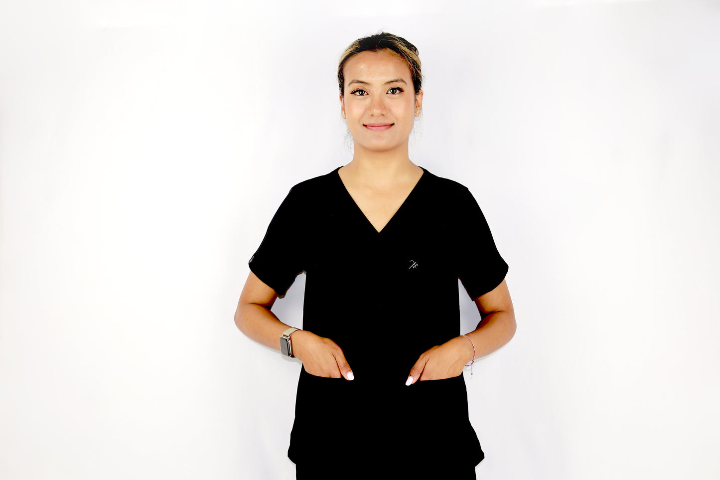Black Velvet Scrub Top (Women)