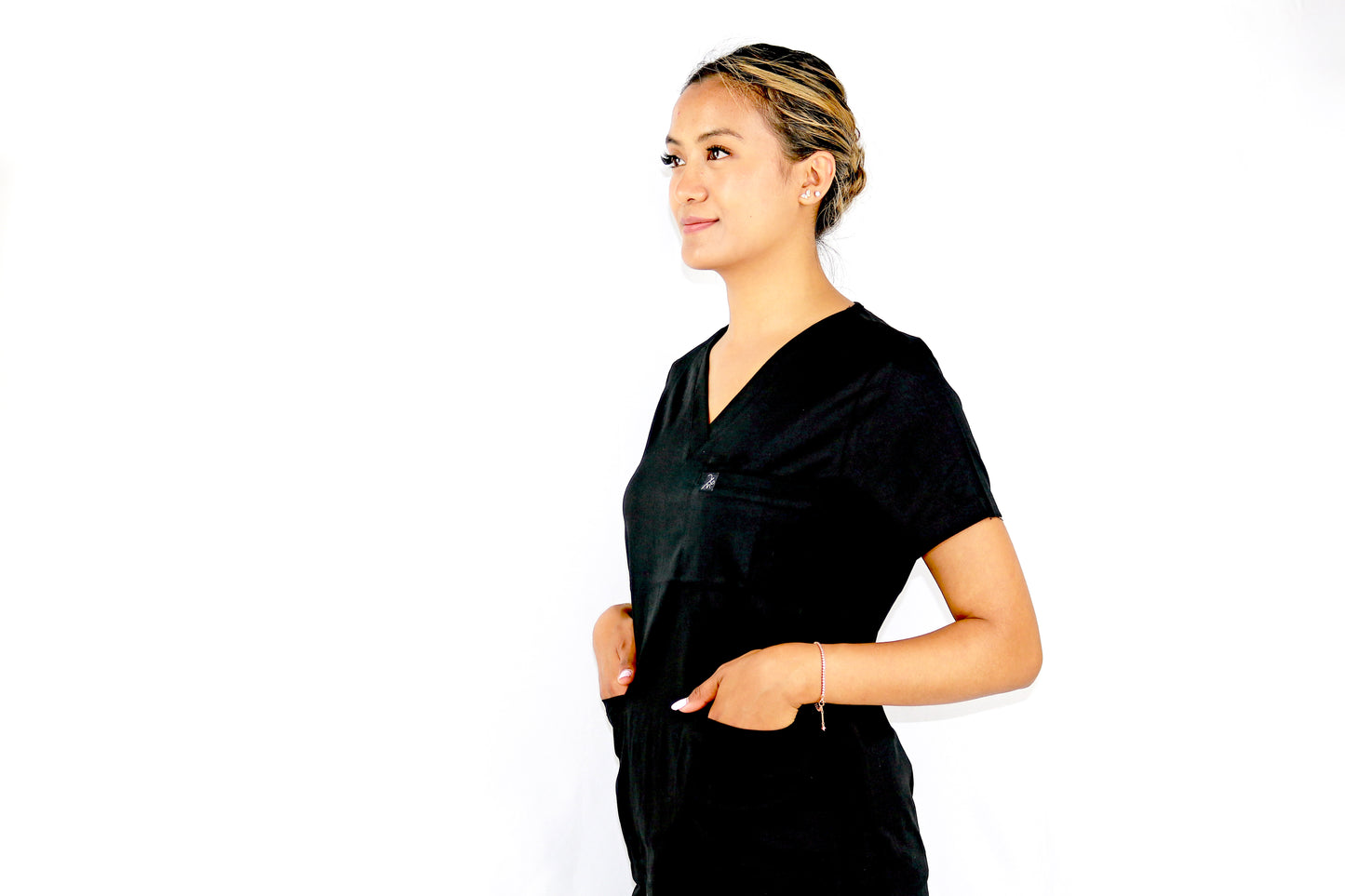 Black Velvet Scrub Top (Women)