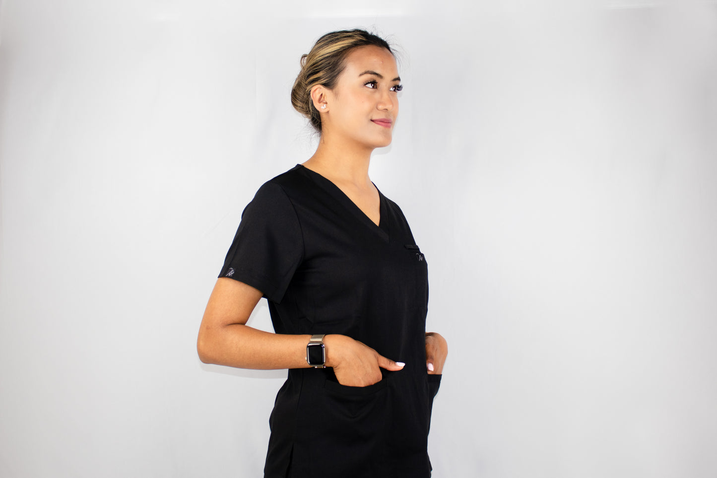 Black Velvet Scrub Top (Women)