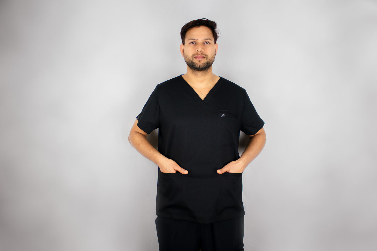 Black Velvet Scrub Top (Men)