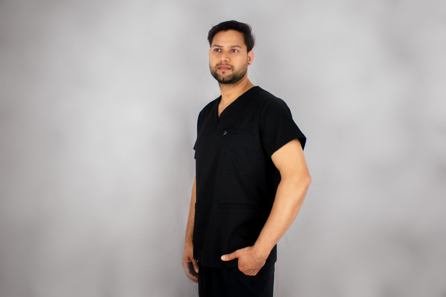 Black Velvet Scrub Top (Men)