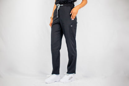Black Velvet Scrub Pants Straight (Unisex)