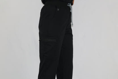 Black Velvet Scrub Pants Straight (Unisex)