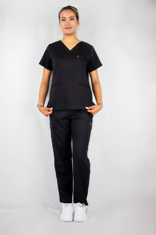 Black Velvet Scrub Set (Women)