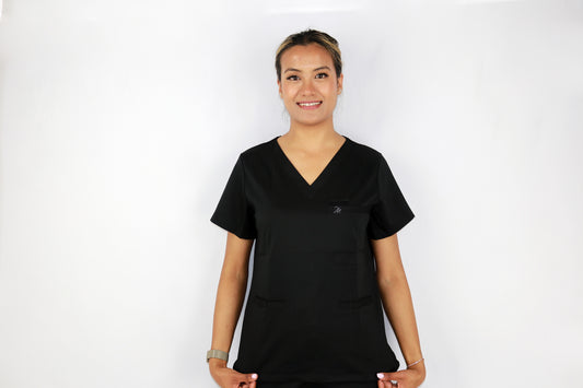 Black Velvet Scrub Top (Women)