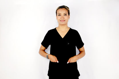 Black Velvet Scrub Top (Women)